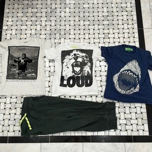 Size 8 crew cut t shirts and green pants